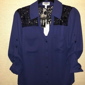 Express portofino navy blouse